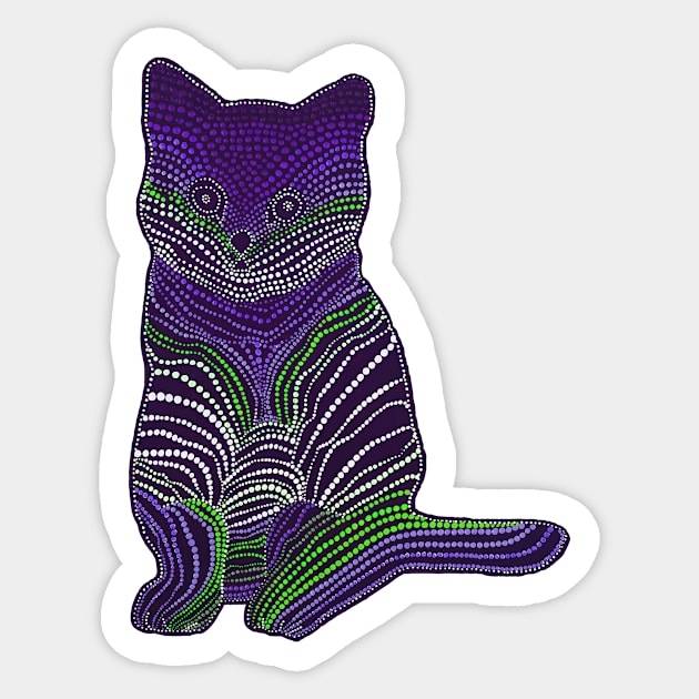 Meow Meow - Purple & Green Sticker by Amy Diener